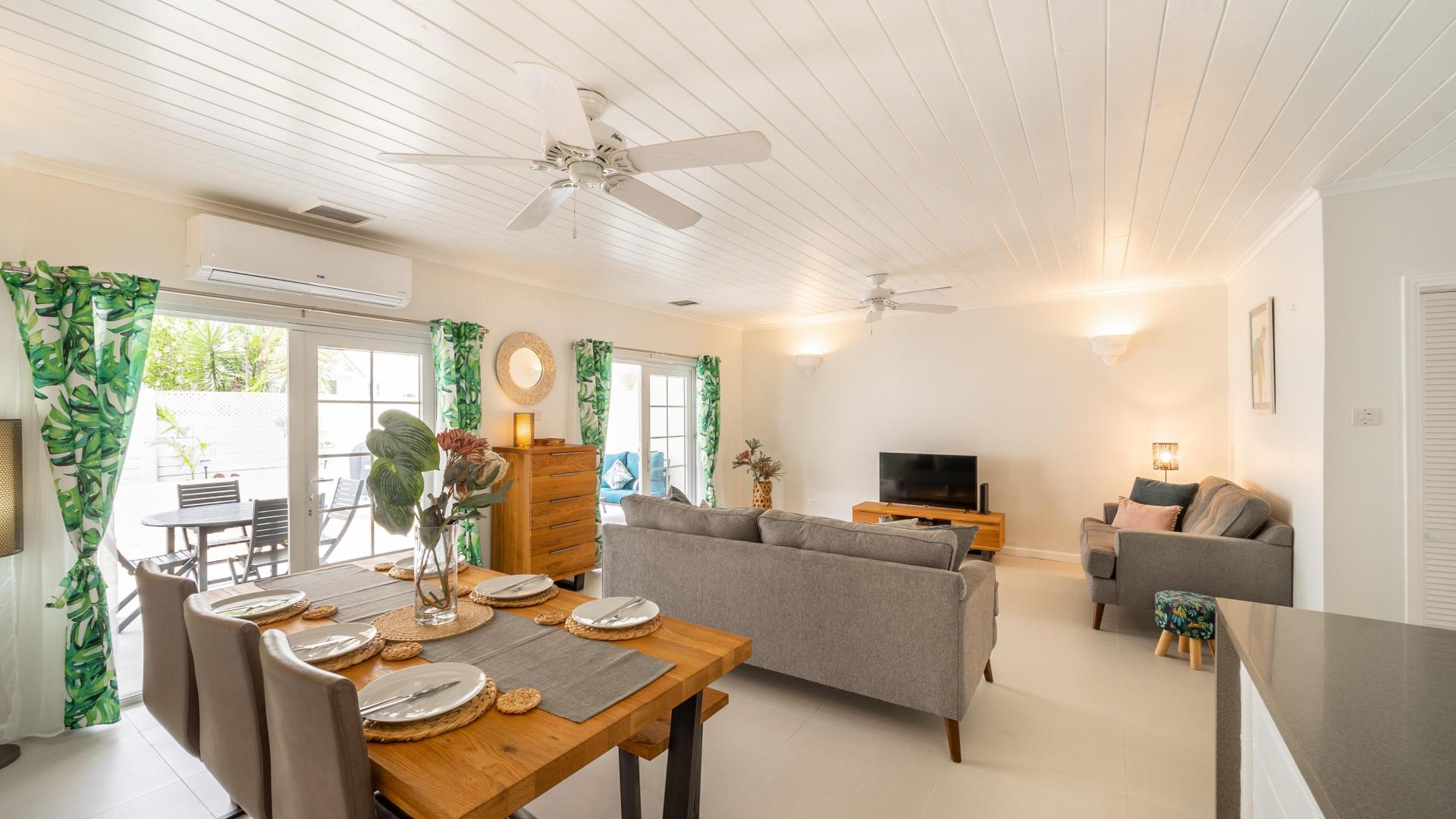 Porters Gate 19 Holiday Rental St. James Barbados Living Space with Access To Backyard and Patio