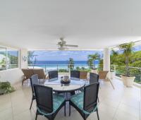 Palm Beach 502 Holiday Rental Barbados Outdoor Dining with Ocean View