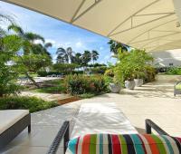 Palm Beach 211 Barbados Beachfront Vacation Condo Rental Lounge Chairs
