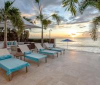 Barbados Vacation Villa Dolphin Beach House Sun Loungers and Ocean View