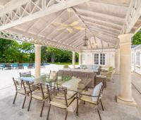 Franklins House Holiday Rental Villa In Sandy Lane Barbados Gazebo Seating and Pool Deck