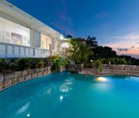Sandy Lane Holiday Villa Barbados Halle Rose Swimming Pool at Dusk