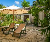 Heronetta Sandy Lane Estate Barbados Sun Loungers on Beach Facing Deck