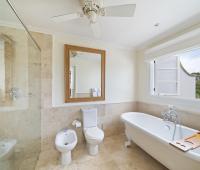 Hummingbird Villa Mullins Bay Barbados Primary Bathroom with shower and claw tub