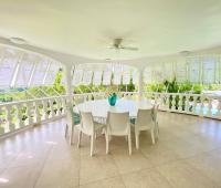 Sandy Lane Holiday Villa Barbados Halle Rose Breakfast Dining Nook with Ocean and Pool View