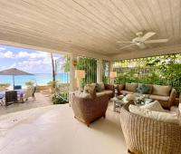 Beachfront Barbados Villa Rental Seascape Outside Seating Area