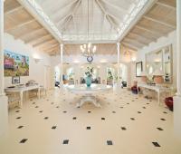 Grand entrance foyer with high ceilings and elegant design at Ixora, Royal Westmoreland, Barbados