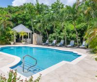 Holiday Rental Palm Tree Villa Sandy Lane Barbados Pool, Gazebo and Gardens