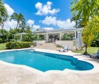 Palm Tree Villa Sandy Lane Barbados Pool and Sun Deck Looking Onto House