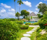 Point of View Holiday Rental In Sandy Lane Barbados Gardens with Path From Sun Room To Pool