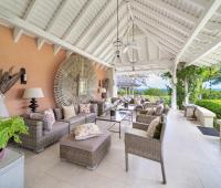 Point of View Holiday Rental In Sandy Lane Barbados Outdoor Living Room with Garden and Pool Views