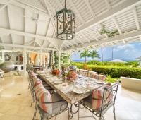 Point of View Holiday Rental In Sandy Lane Barbados Informal Dining With Garden and Ocean Views
