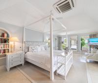 Point of View Holiday Rental In Sandy Lane Barbados Master Bedroom with Four Poster Bed and TV