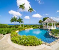Point of View Holiday Rental In Sandy Lane Barbados Pool View and Private Gazebo and crossing bridge