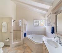 149 Salters Road Barbados Holiday Rental Sandy Lane Barbados Master Bathroom Tub and Shower