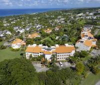 Elevated view of Sugar Hill Resort, Barbados, capturing the penthouse’s proximity to the coast, the resort’s tropical gardens, and the exclusive community, creating a perfect blend of luxury and natural beauty.