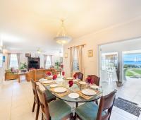 Barbados Beachfront Vacation Rental Villa Seawards Dining room With Ocean View