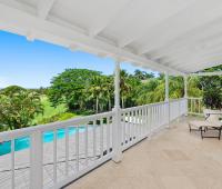 Villa Rosa Holiday Rental Villa In Royal Westmoreland Barbados Master Bedroom Patio with Pool and Golf Course View