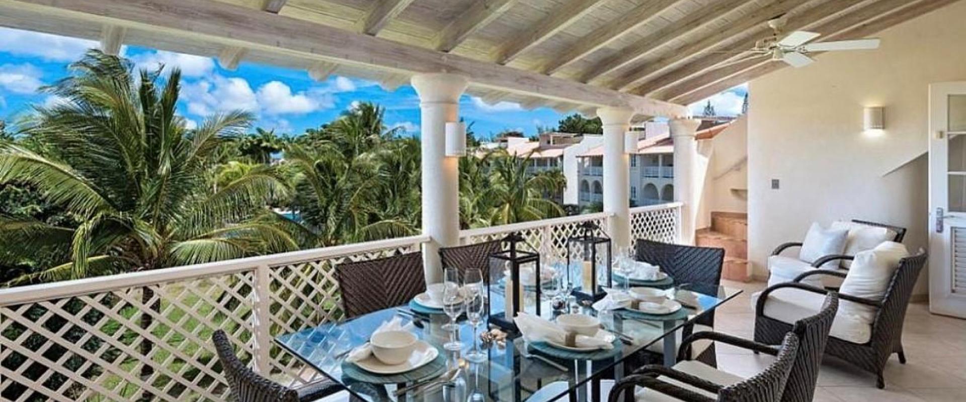 Seabreeze Penthouse Sugar Hill Barbados Covered Patio with Dining Table