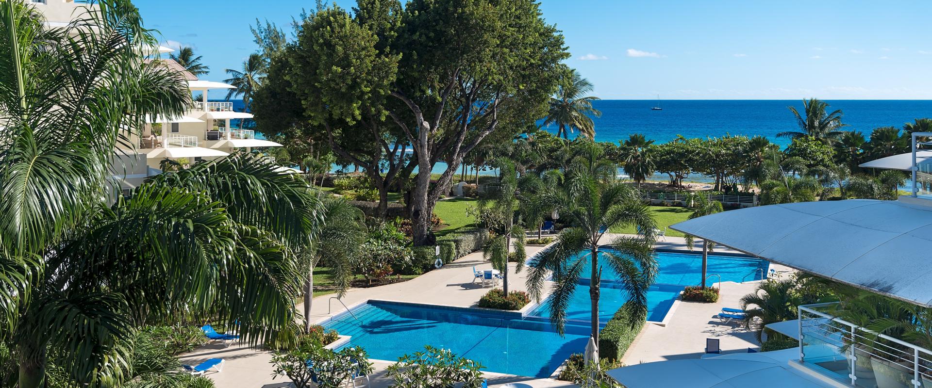 Palm Beach 204 Barbados Beachfront Condo Rental Complex Pool