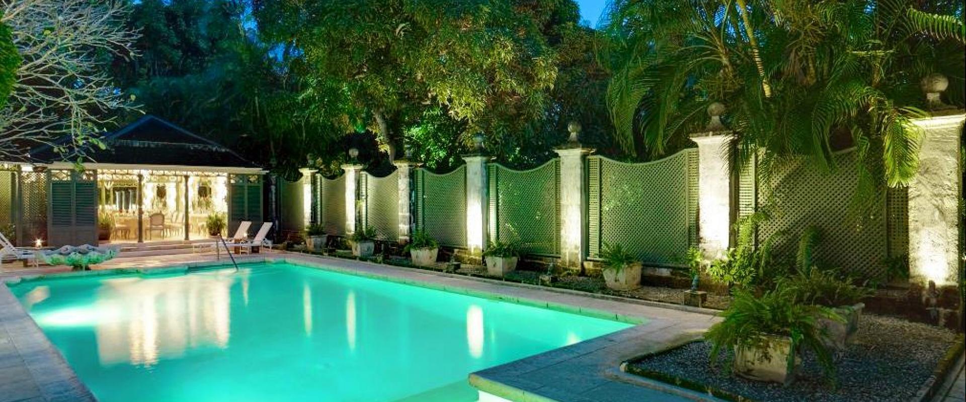 Barbados Holiday Rental Mango Bay Pool Night Shot