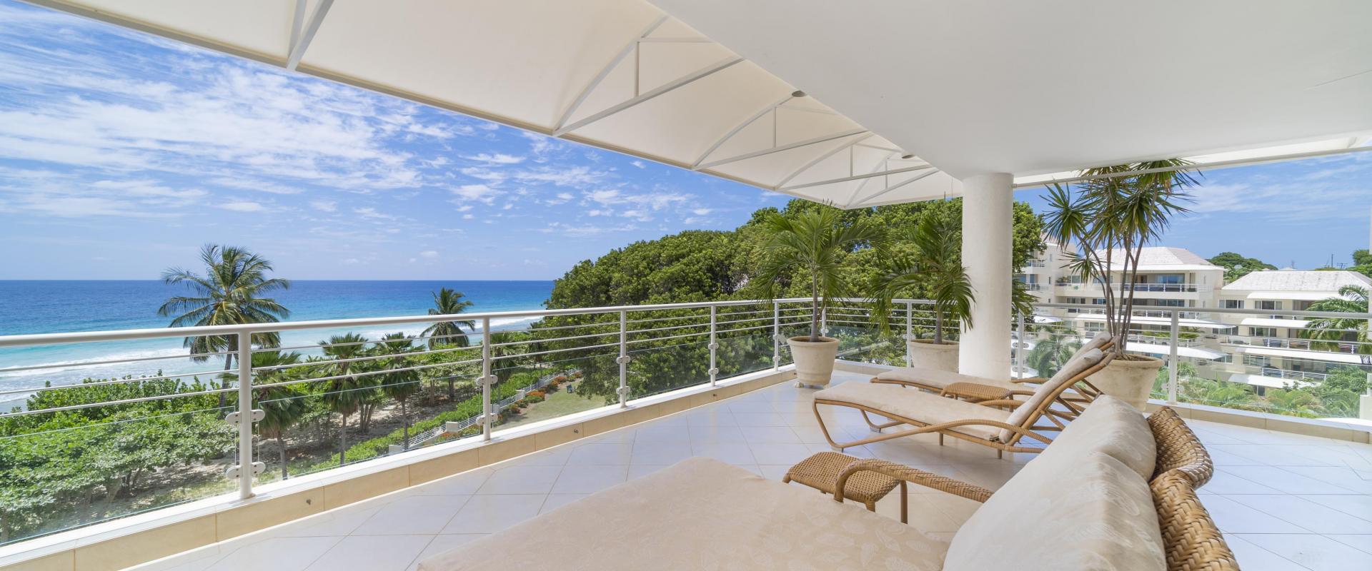 Palm Beach 502 Holiday Rental Barbados Outdoor Patio and Ocean View
