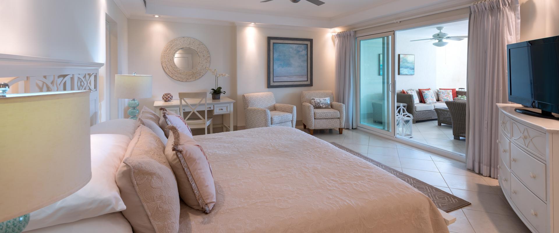 Palm Beach 204 Barbados Beachfront Condo Rental Master Bedroom with King Bed