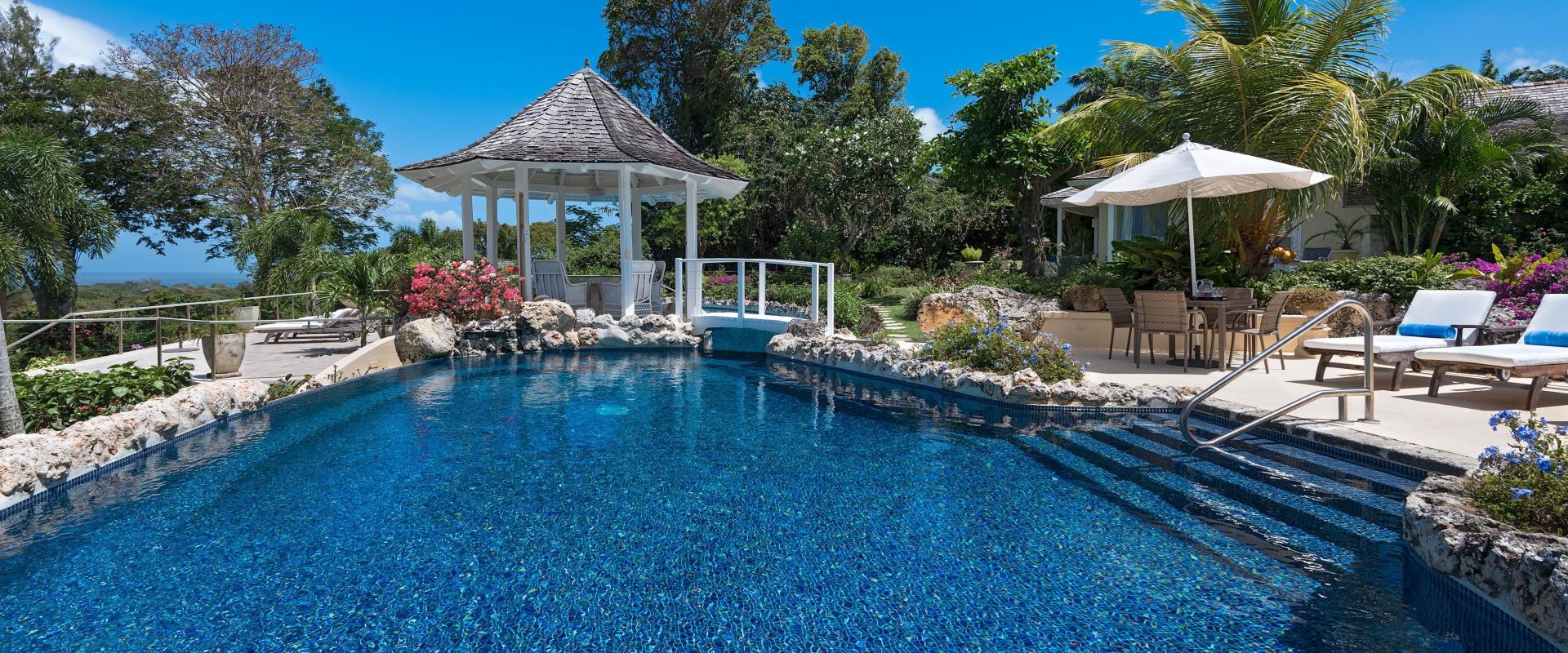 Point of View Holiday Rental In Sandy Lane Barbados Swimming Pool and Gazebo