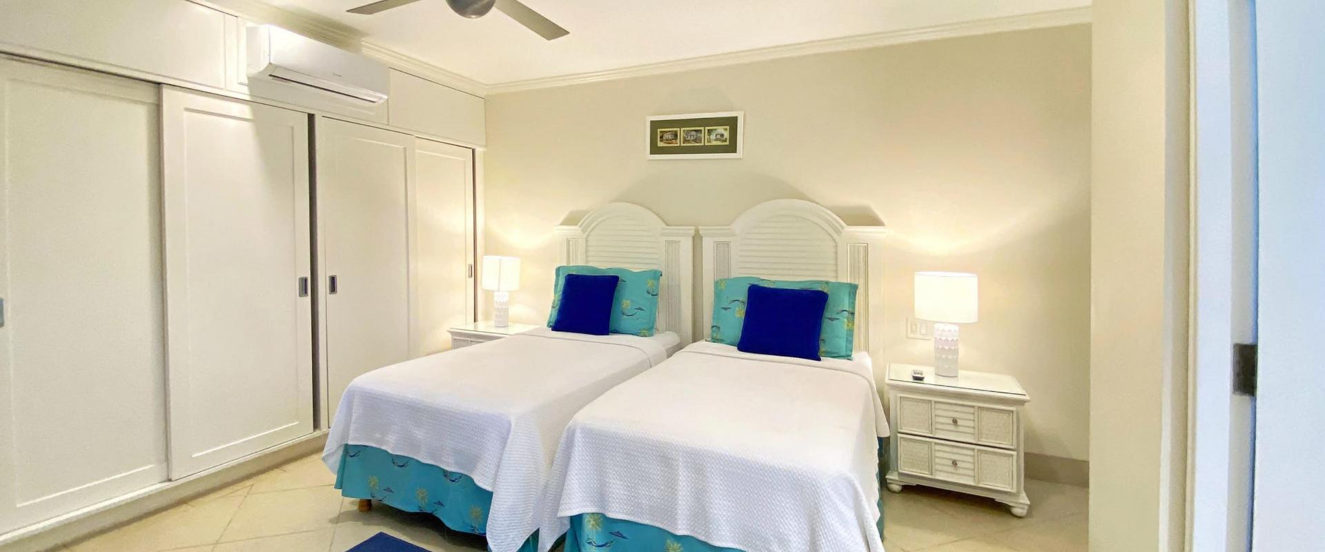Palm Beach 211 Barbados Beachfront Vacation Condo Rental Bedroom 2 With Two Twin Beds
