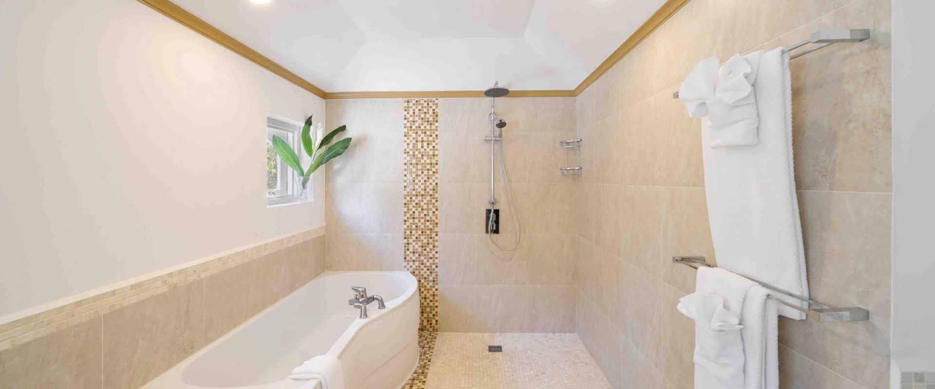Dene Court Sandy Lane Barbados Master Bathroom Tub and Shower