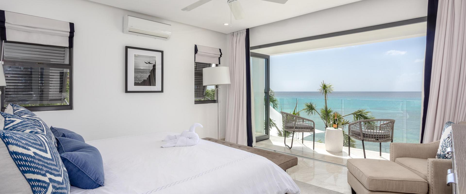 Barbados Vacation Villa Dolphin Beach House Master Bedroom with Ocean View and Patio