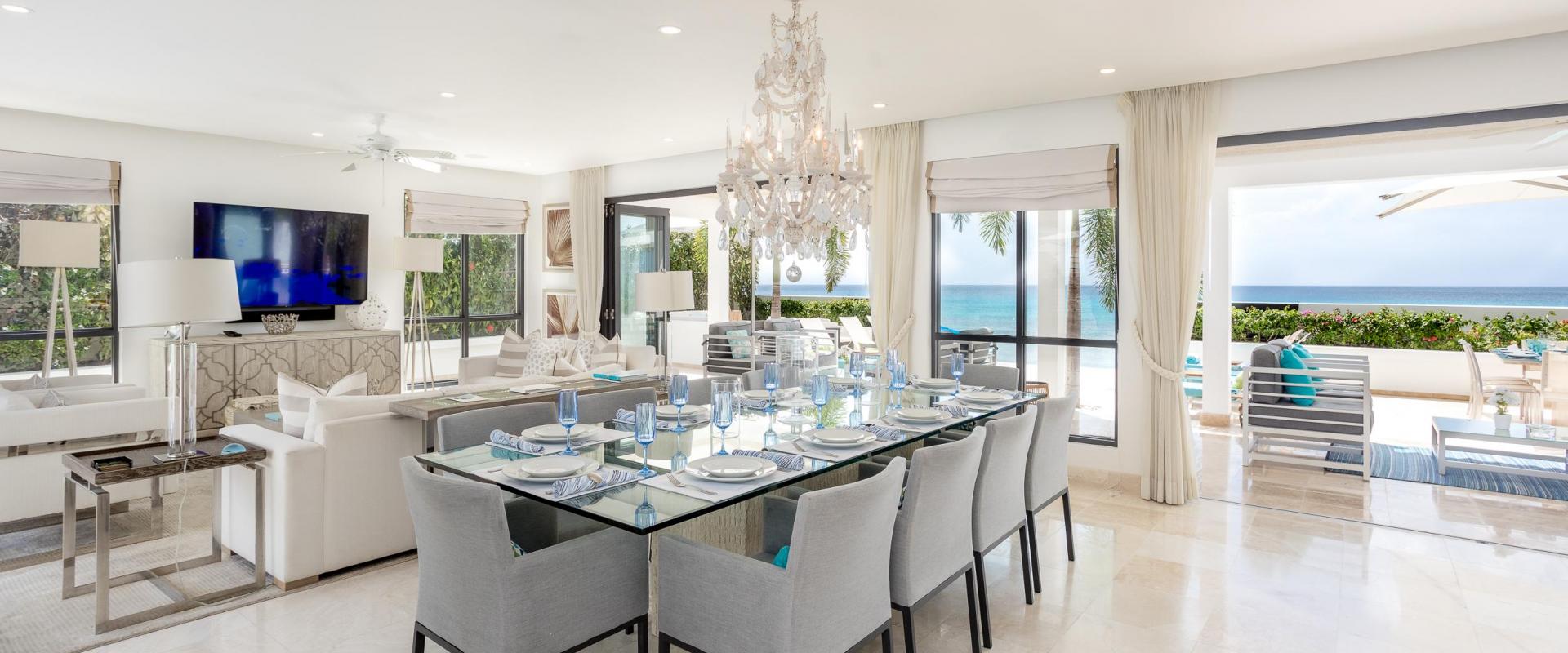 Barbados Vacation Villa Dolphin Beach House Living and Dining Room