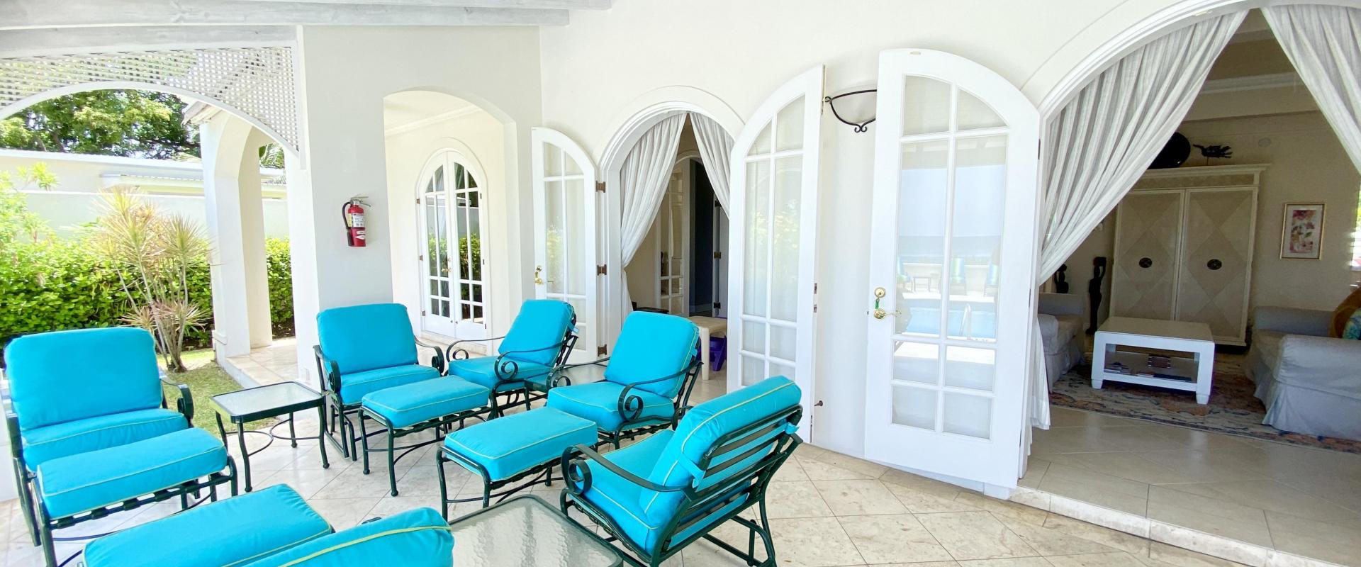 Fosters House Holiday Rental In Barbados Covered Patio with Access To Living Room