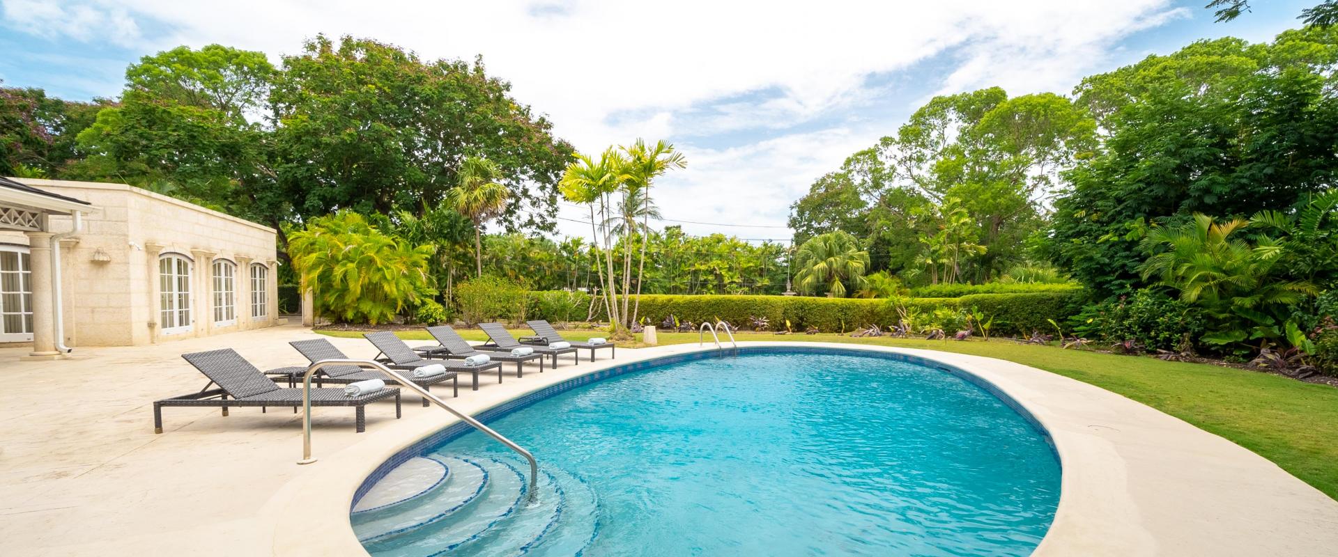 Franklins House Holiday Rental Villa In Sandy Lane Barbados Pool Deck and Gardens