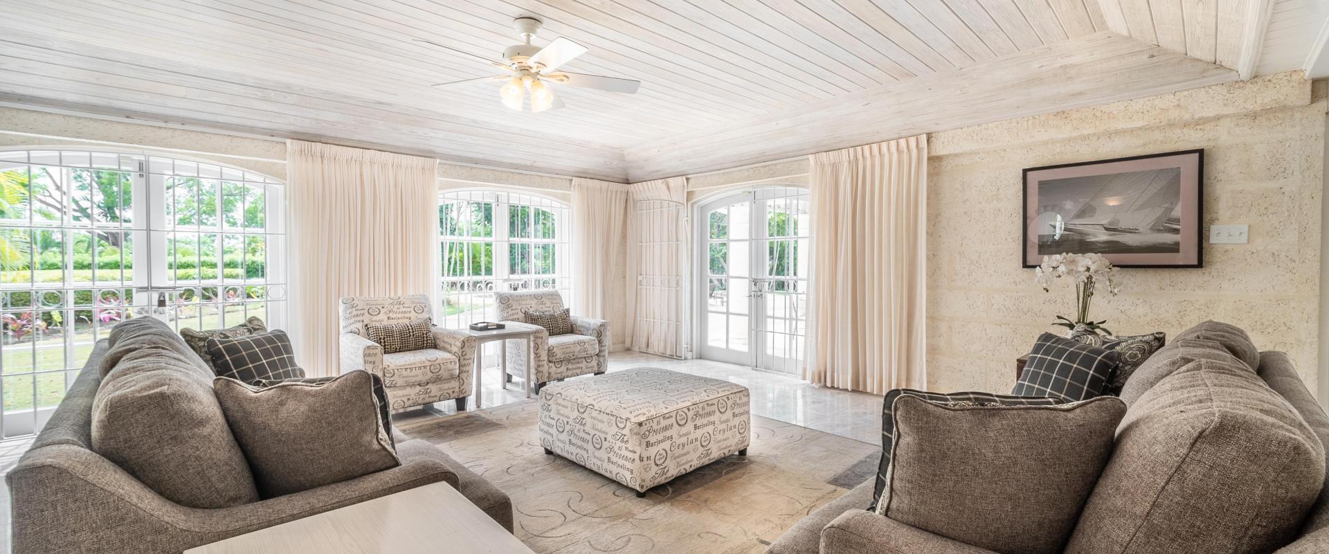 Franklins House Holiday Rental Villa In Sandy Lane Barbados Living Room With Deck View