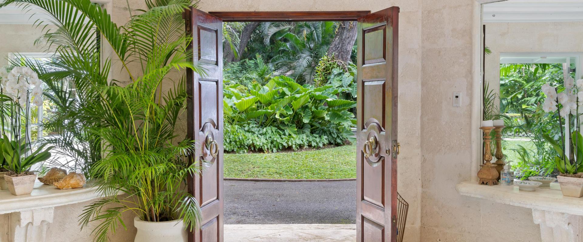 Heronetta Sandy Lane Estate Barbados Front Door From Foyer