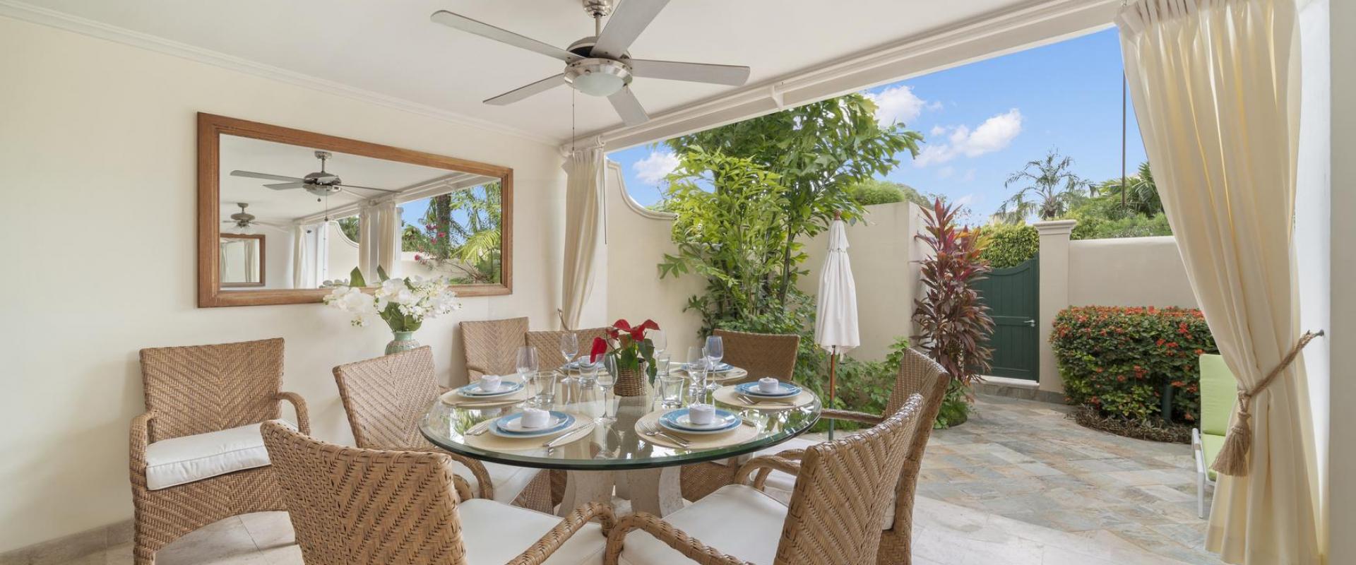 Hummingbird Villa Mullins Bay Barbados Outside Dining Area