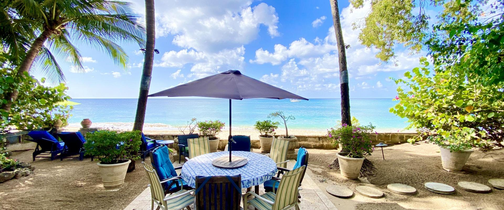 Beachfront Barbados Villa Rental Seascape Dining Table By Ocean