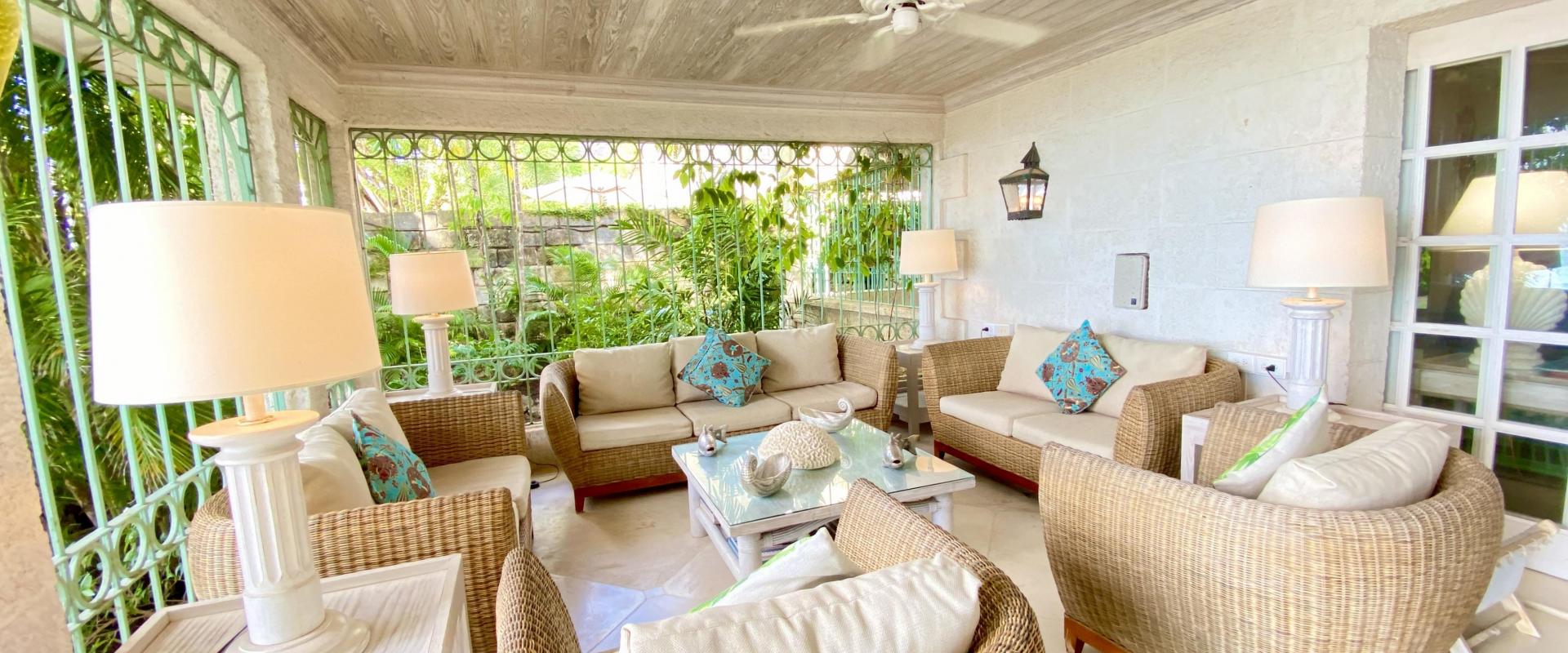 Beachfront Barbados Villa Rental Seascape Outdoor Living Room
