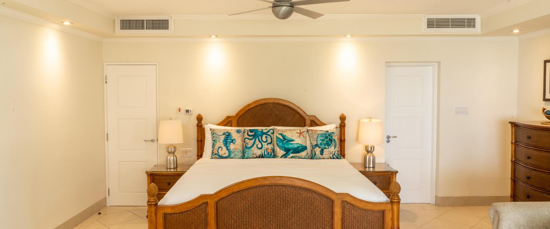 Beachfront Holiday Rental Barbados Palm Beach 410 Master Bedroom King Bed