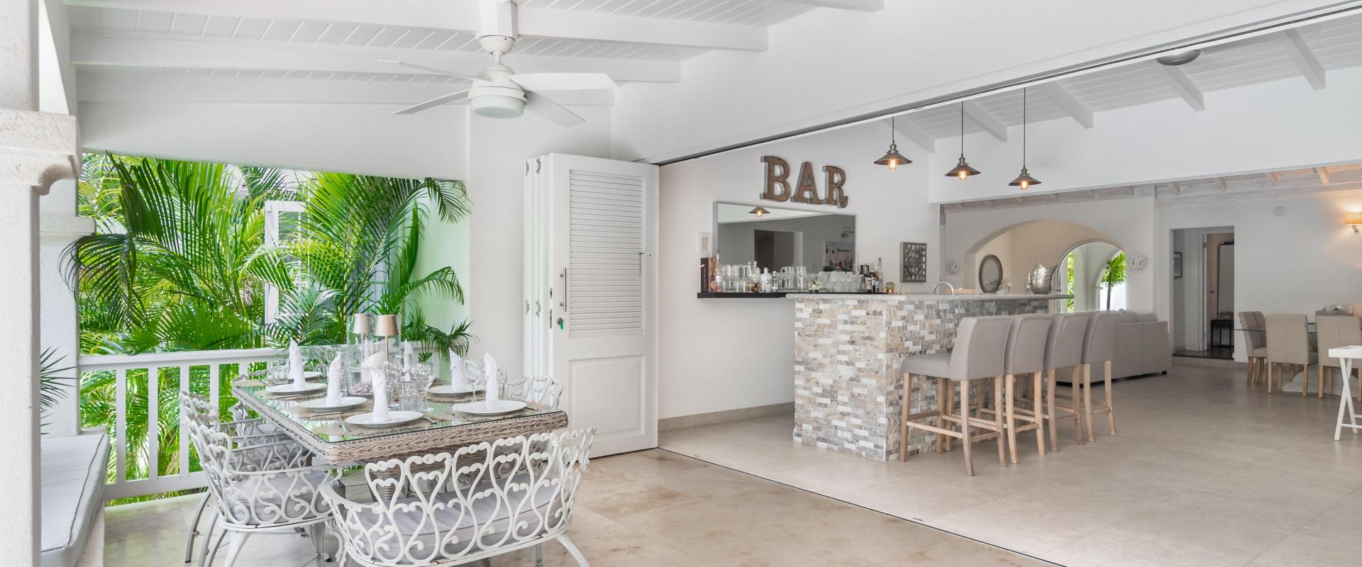 Holiday Rental Palm Tree Villa Sandy Lane Barbados Dining Area and Wet Bar