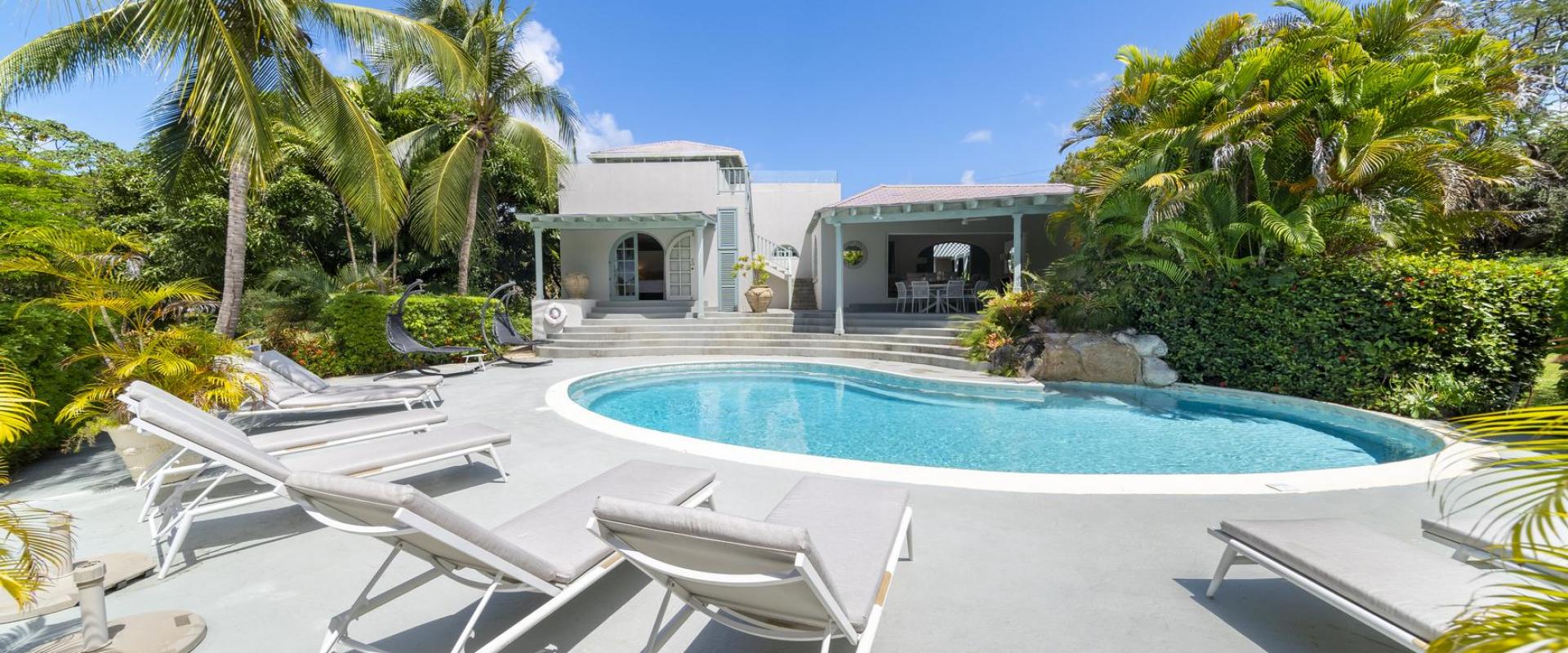 Phoenix Villa Sandy Lane Barbados Swimming Pool and Lounge Chairs