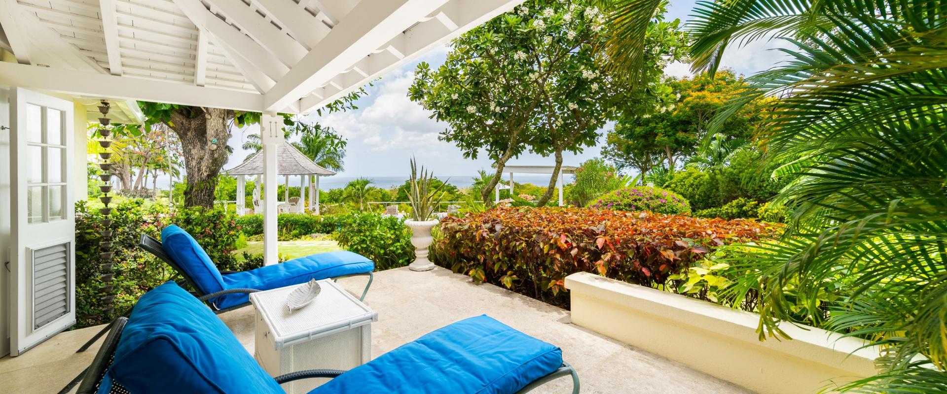 Point of View Holiday Rental In Sandy Lane Barbados Master Bedroom Western Patio With Ocean and Garden Views