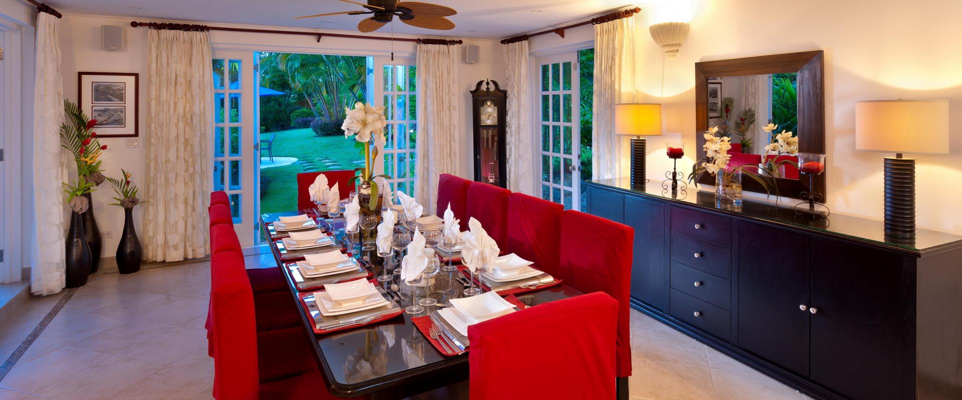 Barbados Holiday Rental Rose Of Sharon Sandy Lane Dining Room