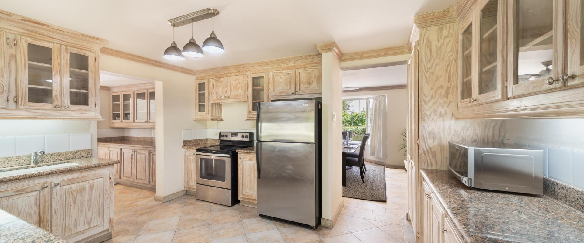 149 Salters Road Barbados Holiday Rental Sandy Lane Barbados Kitchen with Stainless Steel Appliances