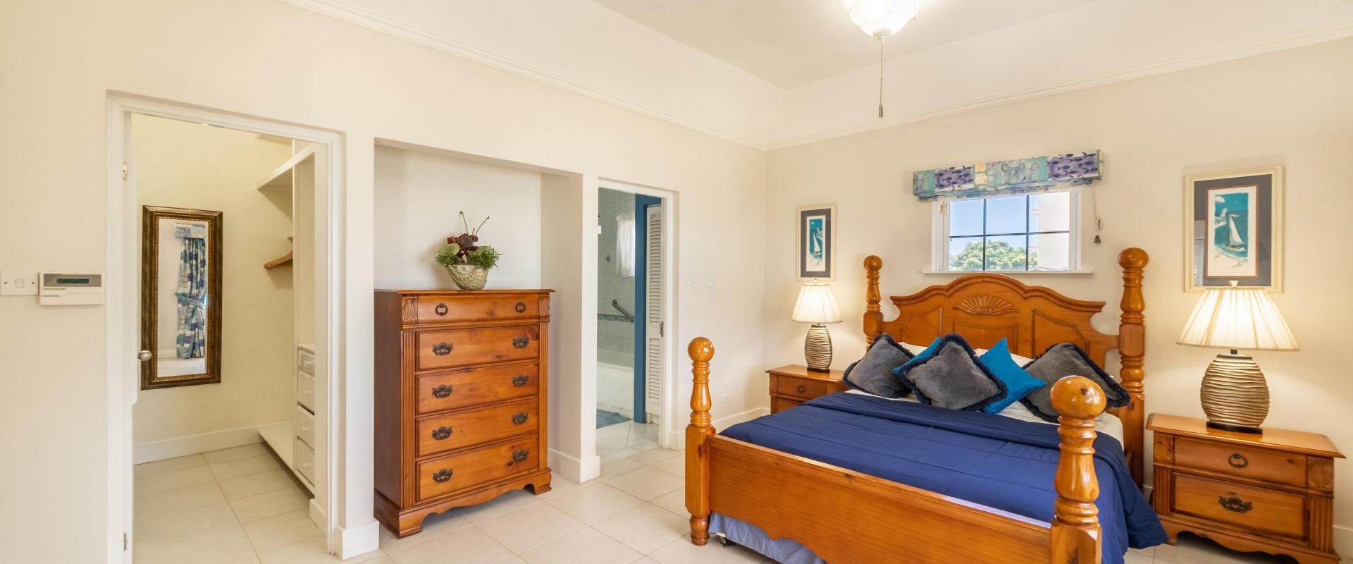 Barbados Beachfront Vacation Rental Villa Seawards Mater Bedroom with Walk In Closet