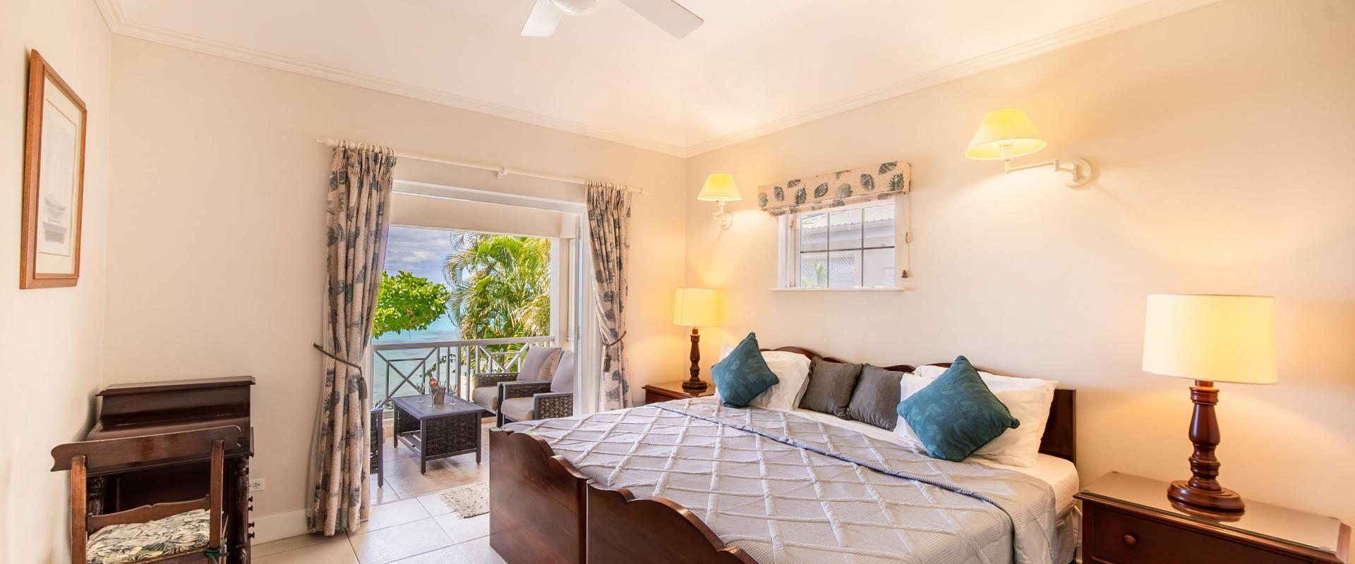 Barbados Beachfront Vacation Rental Villa Seawards Bedroom 2 With Patio Access
