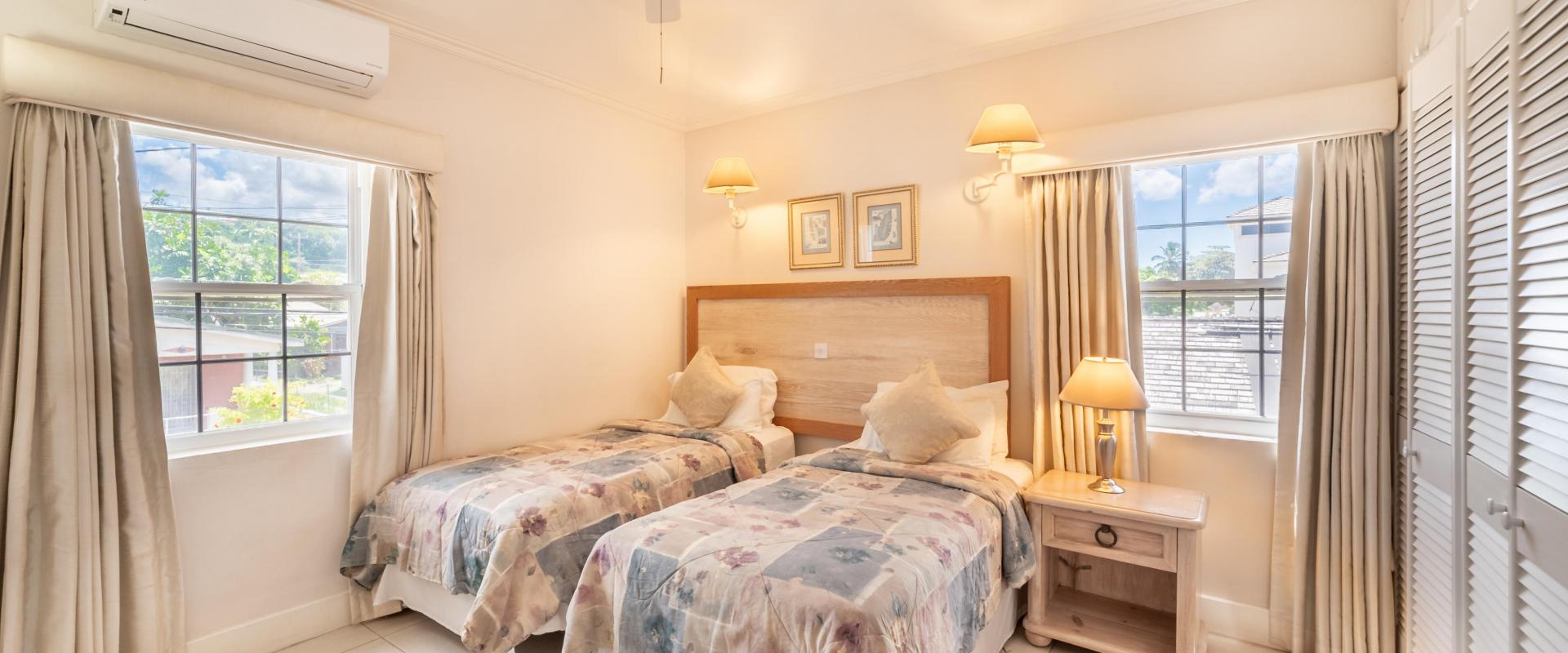 Barbados Beachfront Vacation Rental Villa Seawards Bedroom 3 With Twin Beds