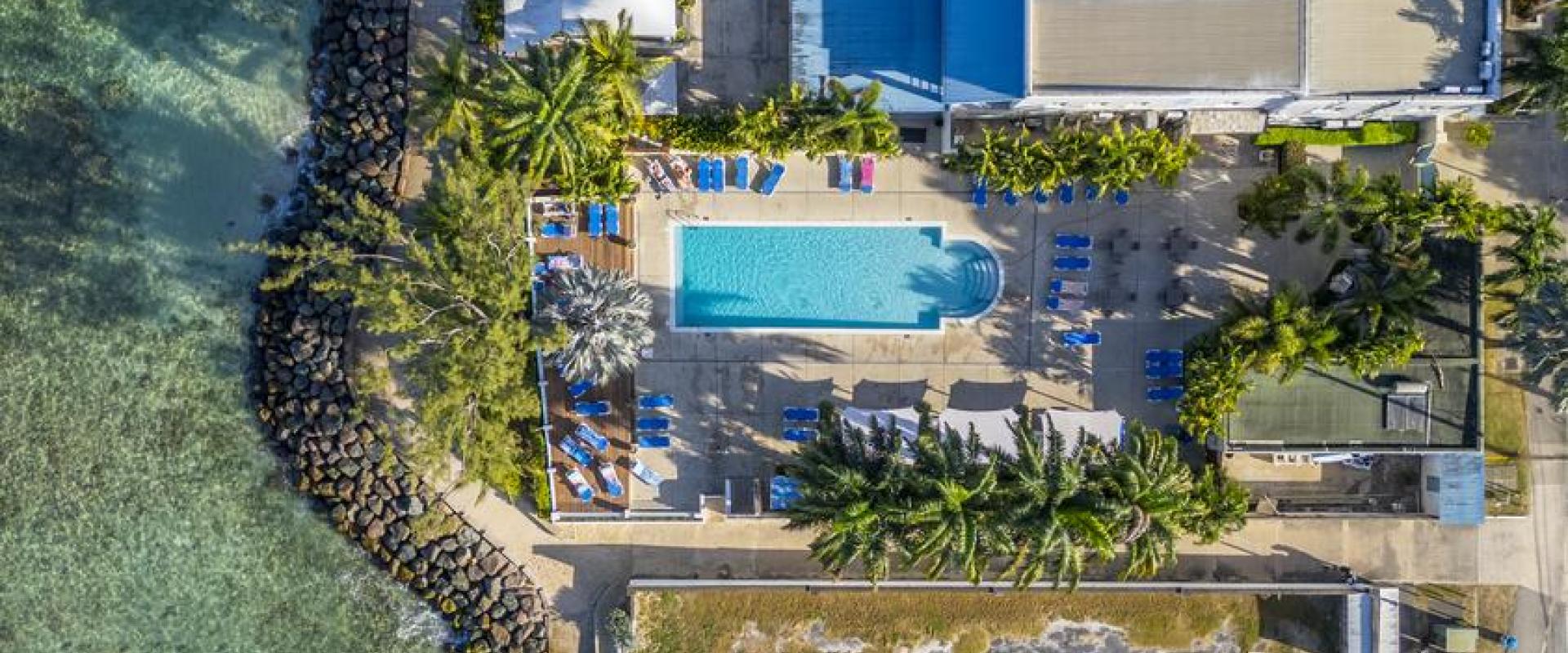 Tara Barbados 4 Bedroom Holiday Rental Villa Aerial of Beach Club and Pool