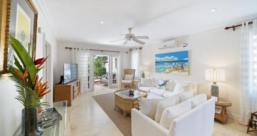 Hummingbird Villa Mullins Bay Barbados Living Room with Patio Door